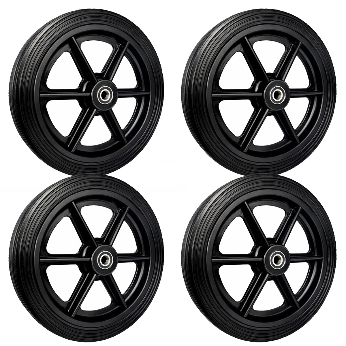 Rasenmäherrad 310 mm – Universal Ersatzrad aus Kunststoff mit Gummilauffläche & Kugellager, Code: 310TLL/15