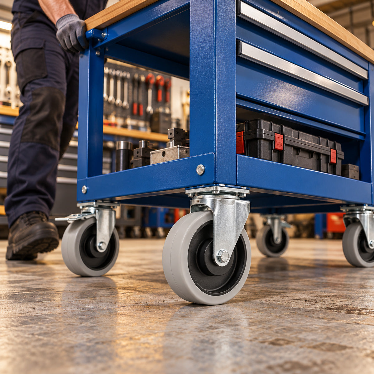 Polypropylen-Polyurethan-Rad mit Montagesatz für Transportwagen und Industrieanwendungen Ø100 mm Code: 11PPU
