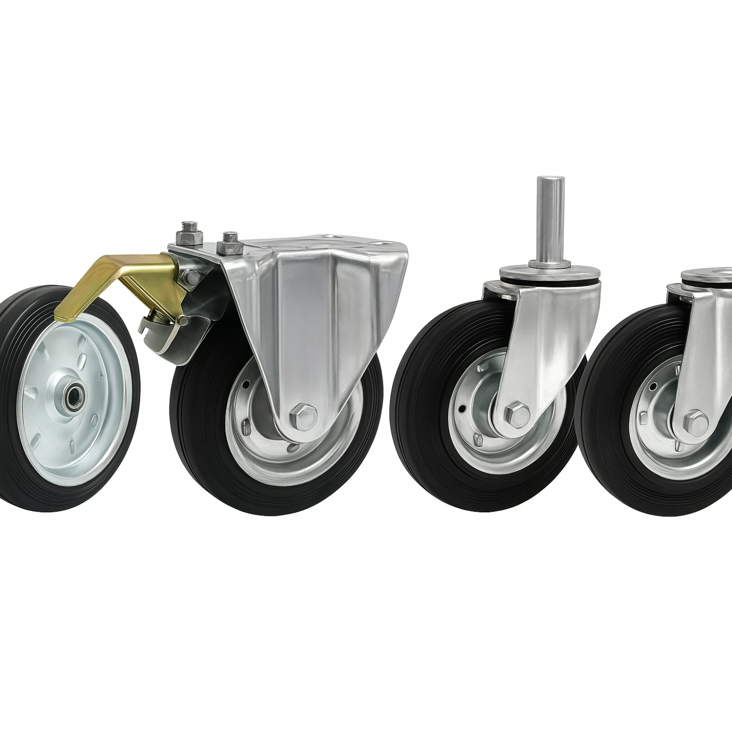 Ersatzrad Ø250 mm – Graues, nicht abfärbendes Vollgummi Industrierad mit Kugellager für Transportwagen, Code: 90LLS/25