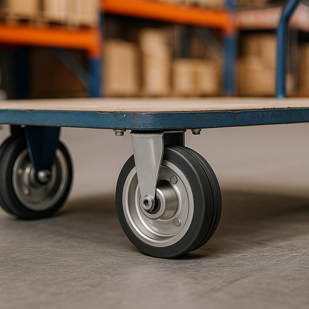 Ersatzrad Ø200 mm – Graues, nicht abfärbendes Vollgummi Industrierad mit Kugellager für Transportwagen, Code: 60NNSLL