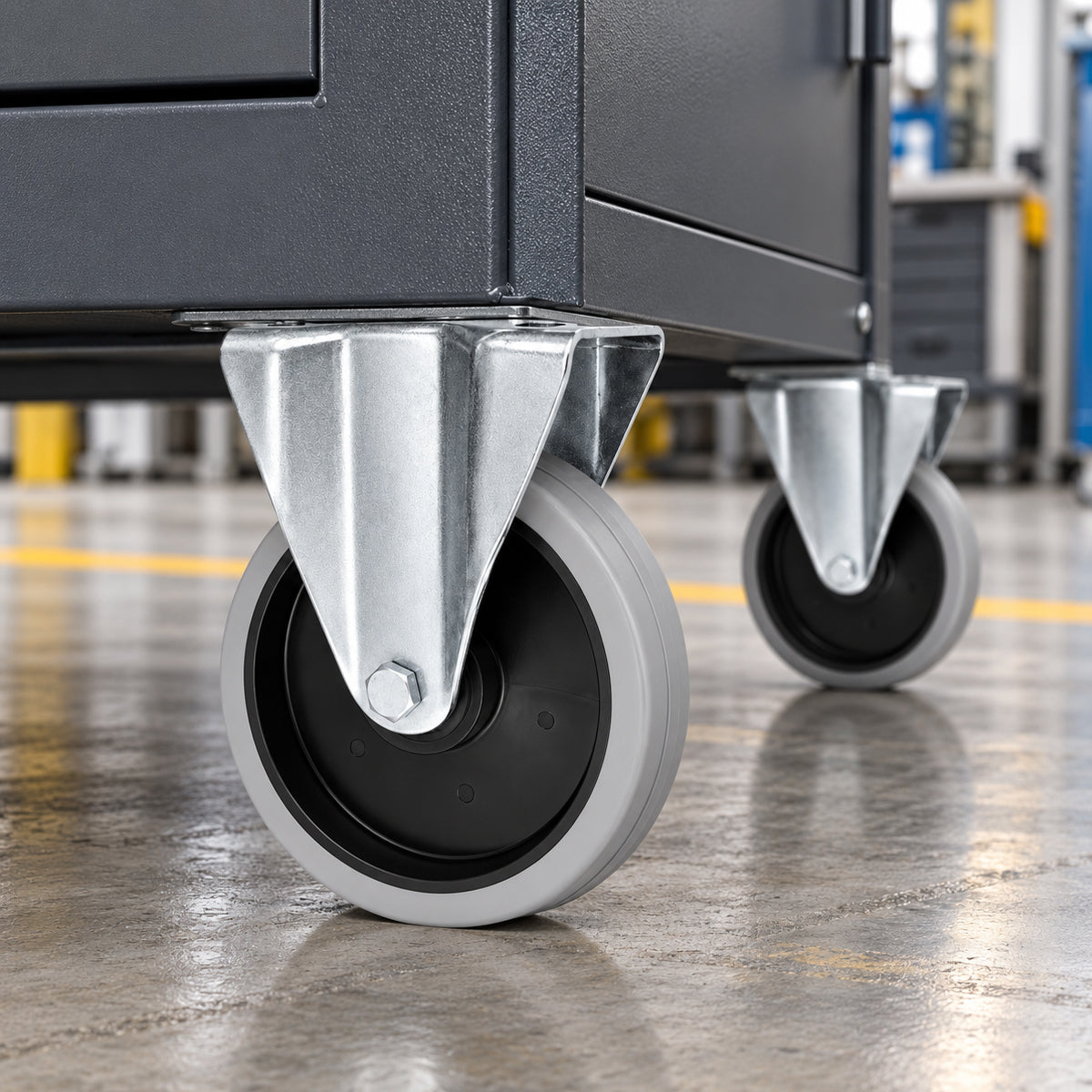 Polypropylen-Polyurethan-Bockrolle für Transportwagen und Industrie Ø 200 mm: 63PPUŁ