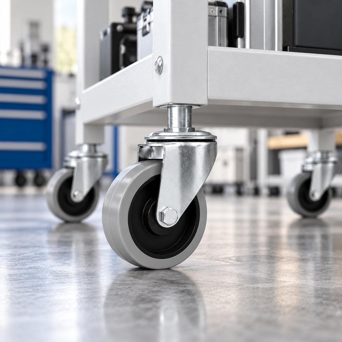 Polypropylen-Polyurethan-Lenkrollen mit Zapfen für Transportwagen und Industrie 100 mm Code: 14PPU*M12