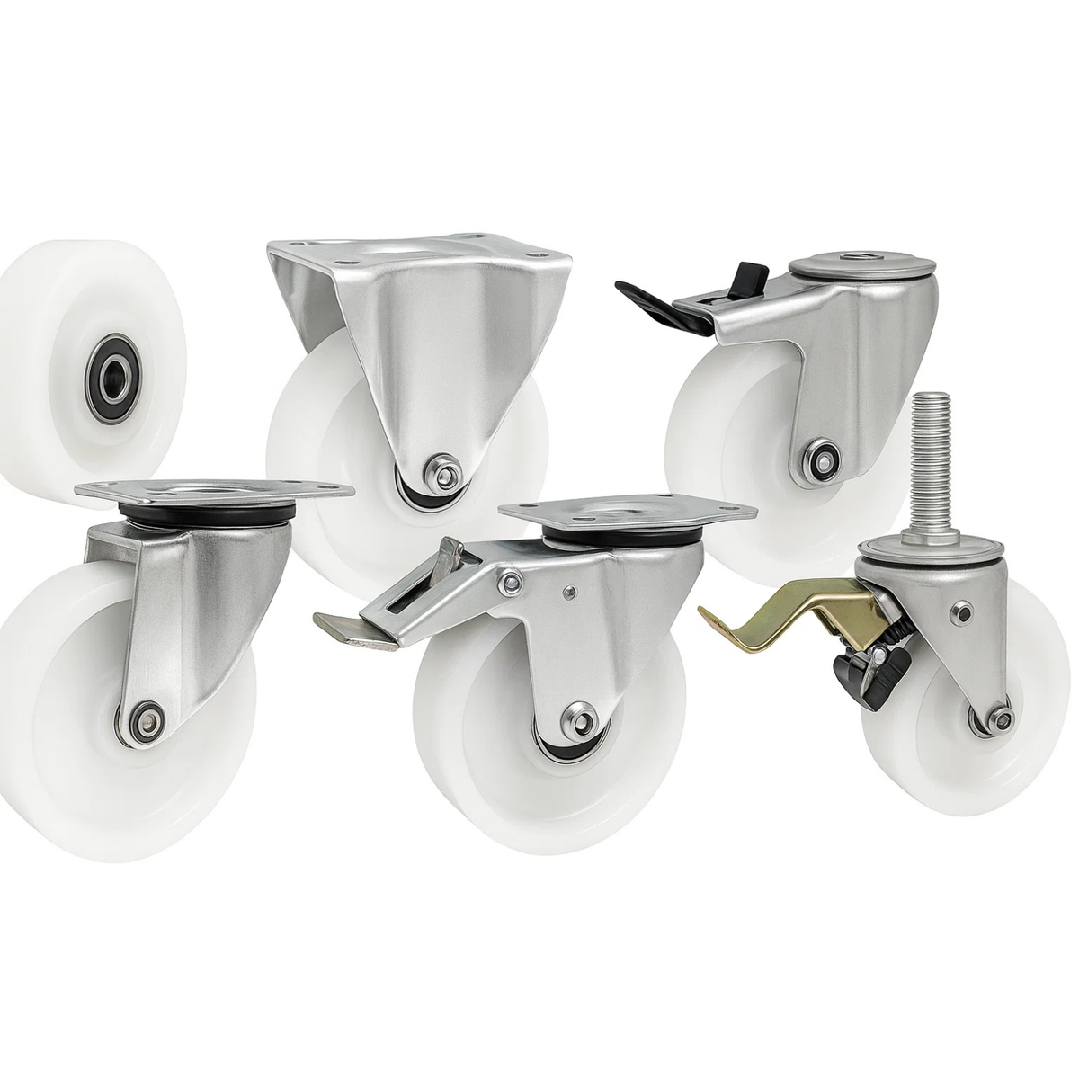 Transportrad Ø100 mm – Weißes Polyamidrad für Wagen, Code: RB-100PP