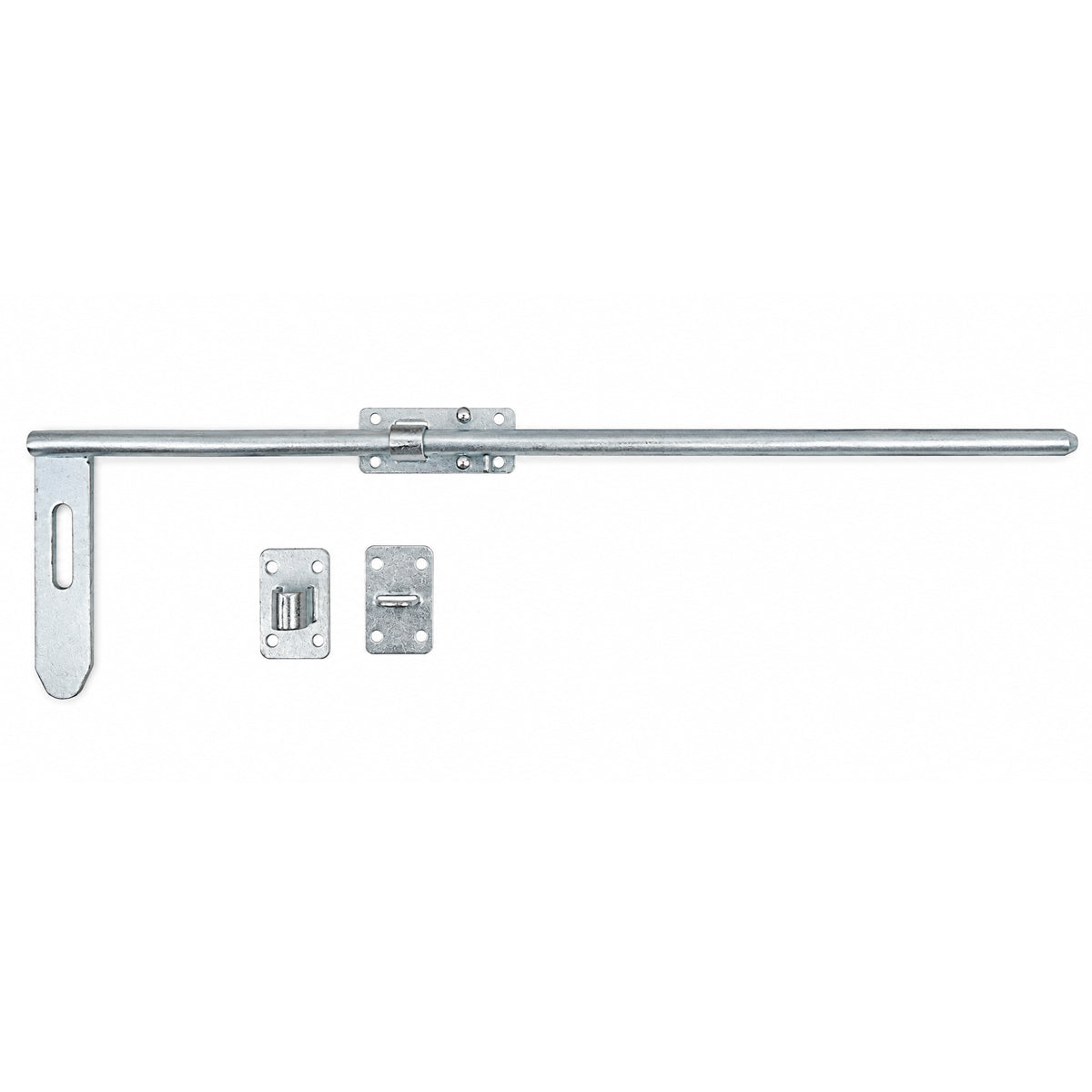 Torriegel abschließbar 15.468 Bolzenriegel schmal - verzinkter Stahl, Silber: L800 x Ø14 mm