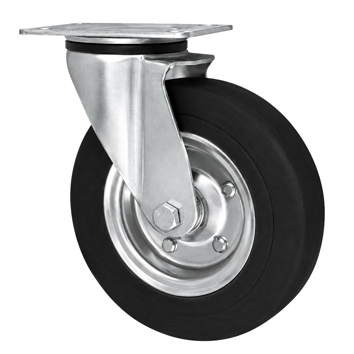 Metall-Gummiräder mit Befestigungsplatte Lenkrolle Ø200 mm mit Platte Code: 62NW
