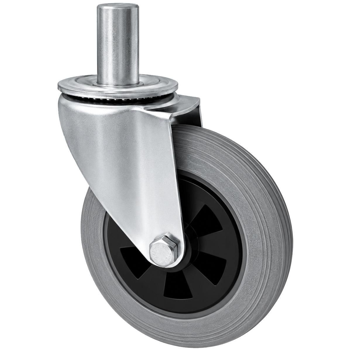 Kunststoff-Gummiräder mit Befestigungsstift Lenkrollen Ø160 mm Code: 44TS*32