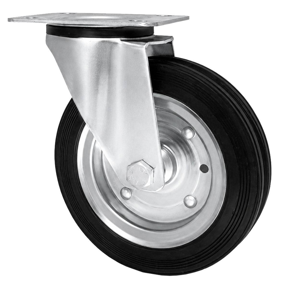 Metall-Gummiräder mit Befestigungsplatte Lenkrolle Ø150 mm mit Platte Code: 72M