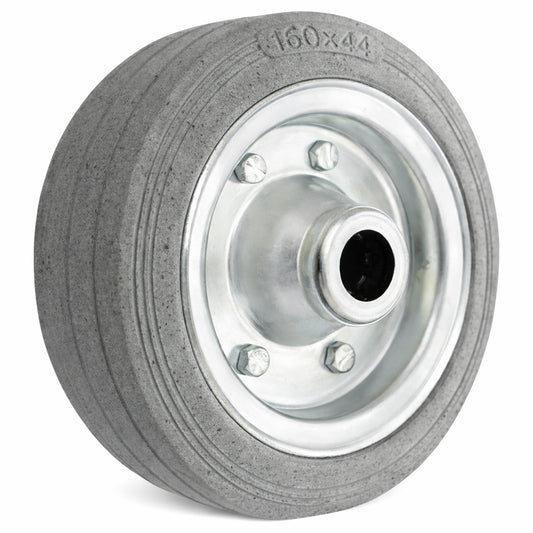 Ersatzrad Ø160 mm – Graues, nicht abfärbendes Vollgummi Industrierad für Transportwagen, Code: 40NS