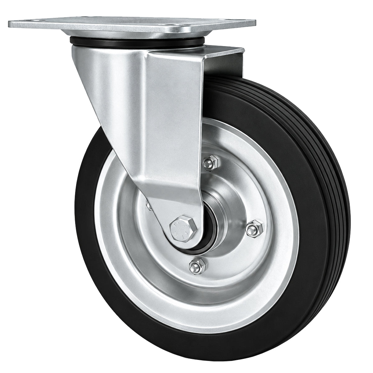 Metall-Gummiräder mit Befestigungsplatte Lenkrolle Ø250 mm mit Platte Code: 92NNL