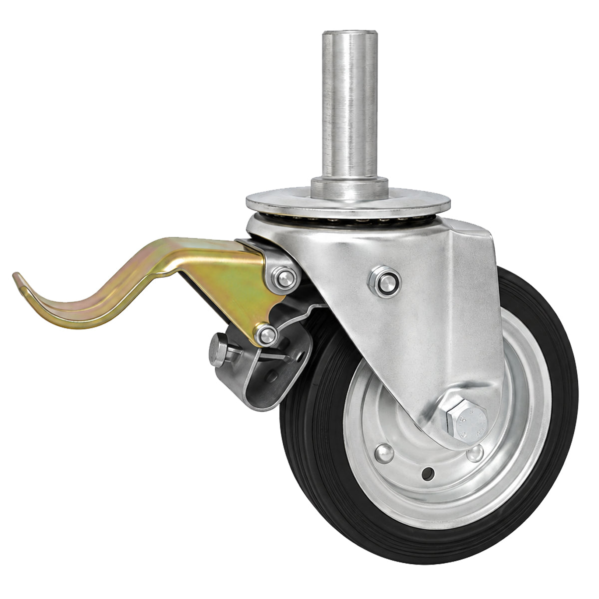 Metall-Gummiräder mit Befestigungsstift und Bremse Lenkrollen  Ø140 mm Code: 36H*25