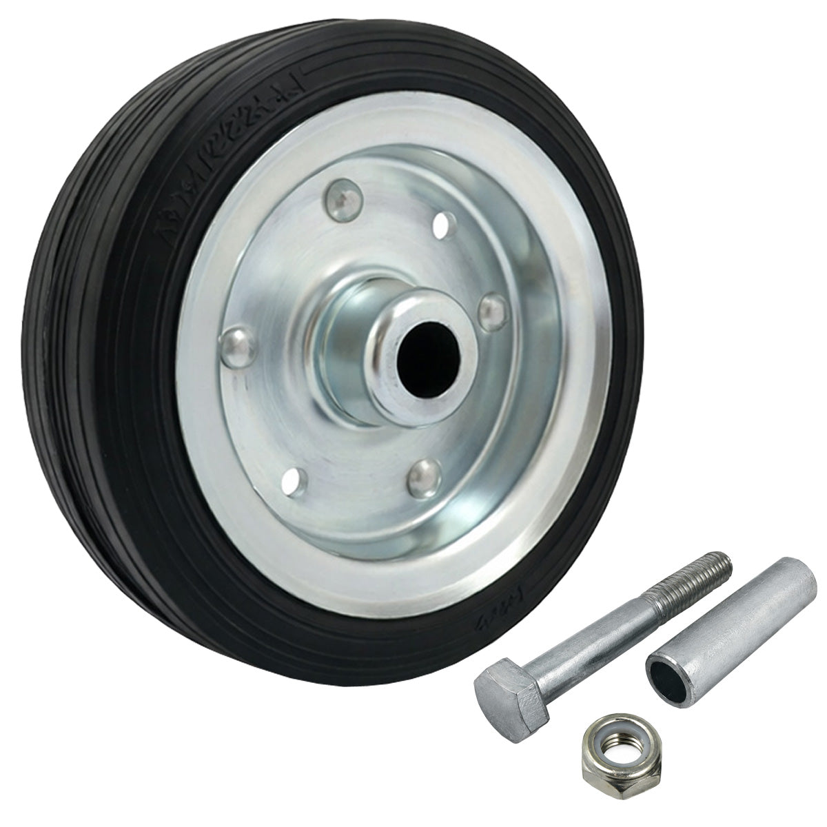 Metall-Gummiräder 140 mm mit Montage-Set – robuste Räder für Transport & Industrie Code: 31