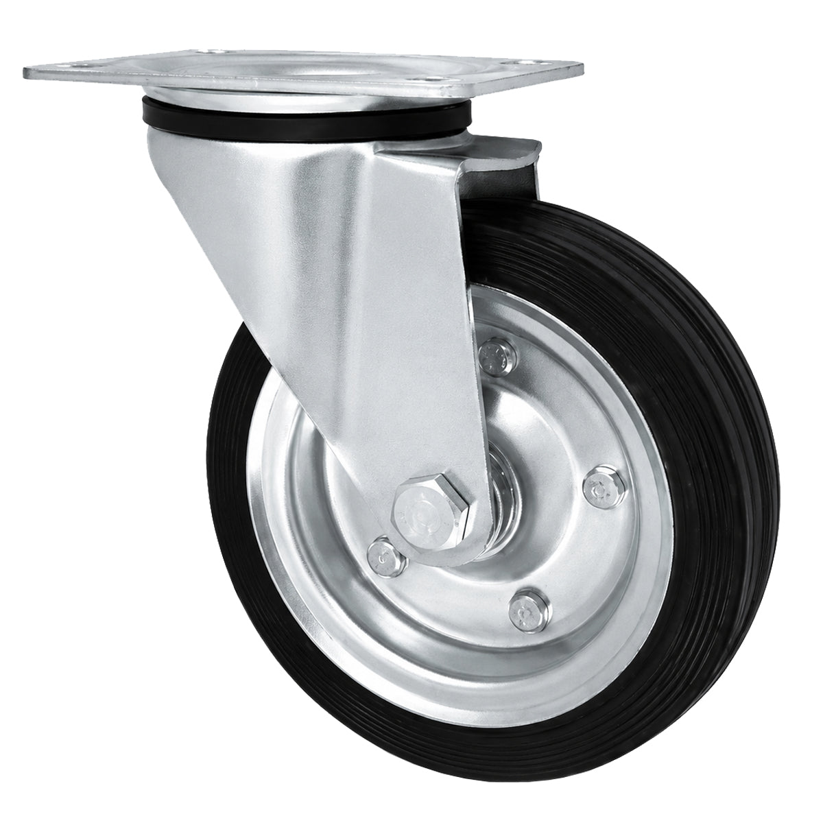 Metall-Gummiräder mit Befestigungsplatte Lenkrolle Ø160 mm mit Platte Code: 42NW
