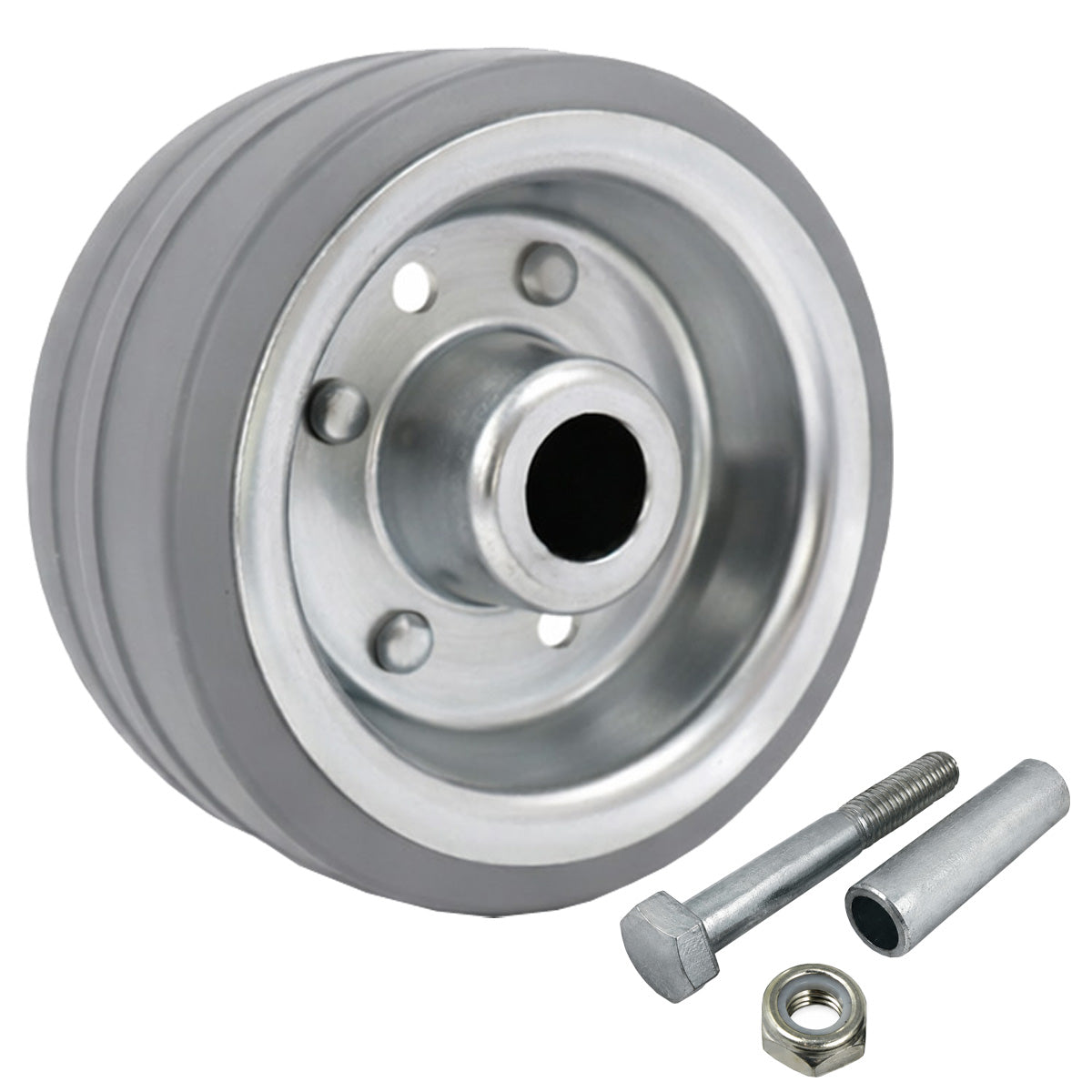 Metall-Gummiräder 80 mm mit Montage-Set – robuste Räder für Transport & Industrie Code: 2S
