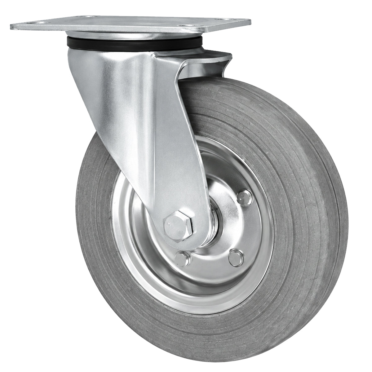 Metall-Gummiräder mit Befestigungsplatte Lenkrolle Ø200 mm mit Platte Code: 62NSW
