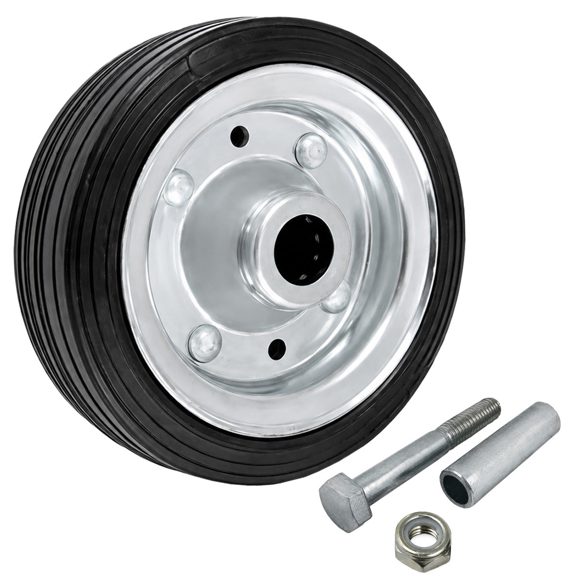 Metall-Gummiräder 140 mm mit Montage-Set – robuste Räder für Transport & Industrie Code: 31/20