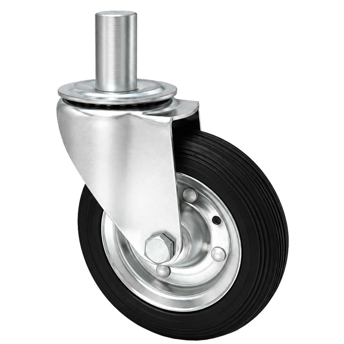 Metall-Gummiräder mit Befestigungsstift Lenkrollen Lenkrollen Ø160 mm Code: 44*32