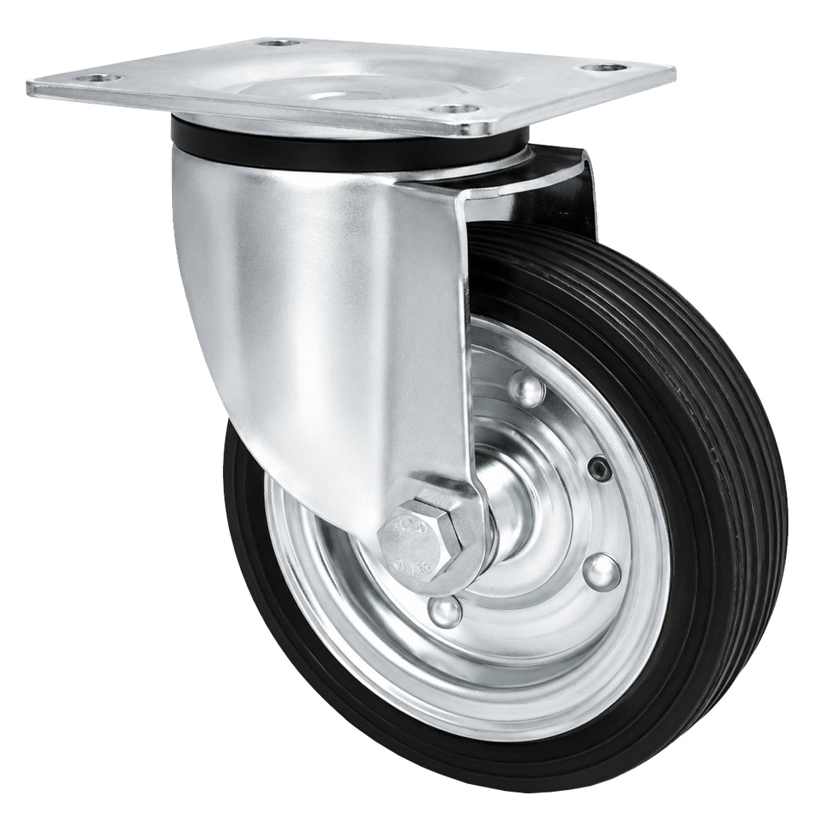Metall-Gummiräder mit Befestigungsplatte Lenkrolle Ø140 mm mit Platte Code: 32