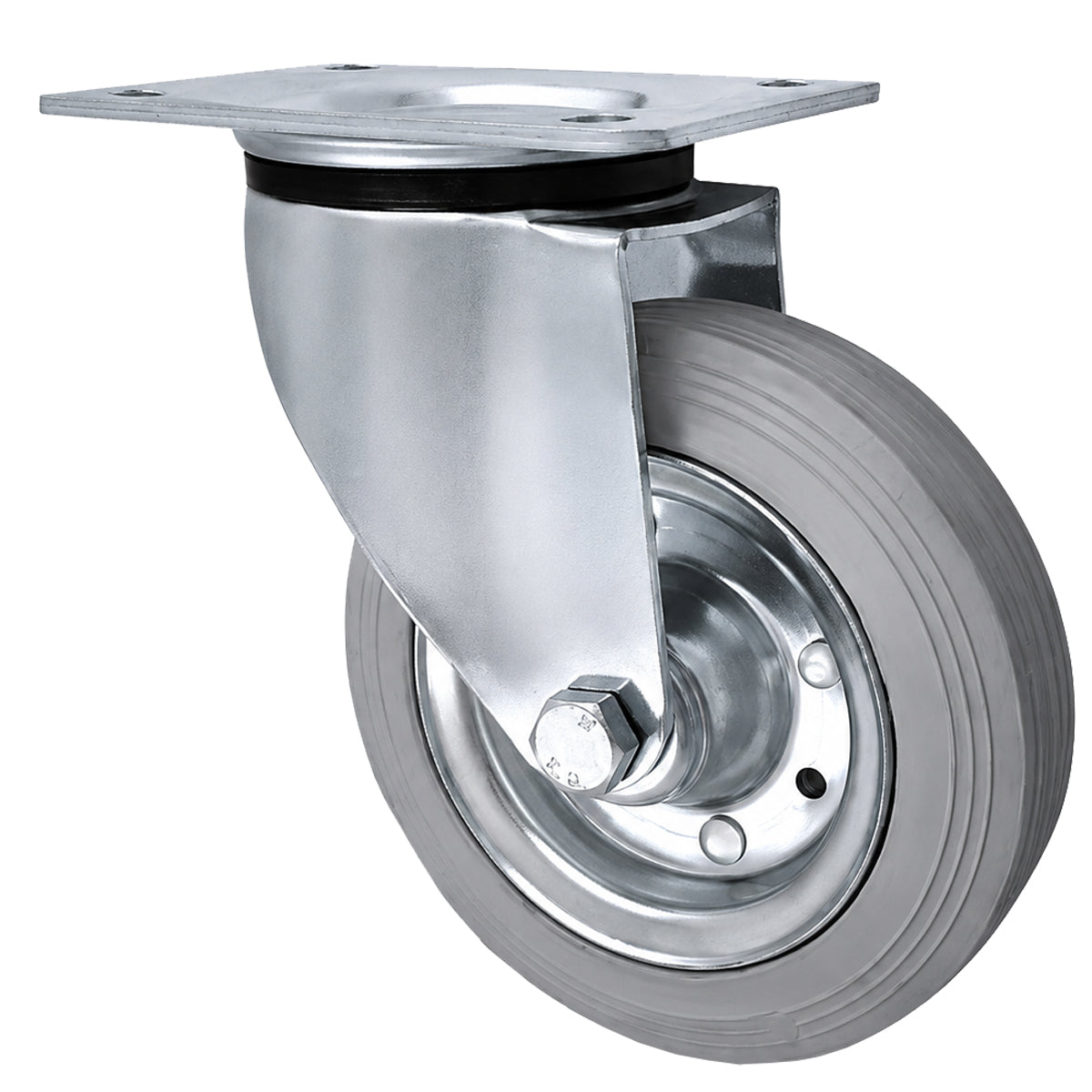 Metall-Gummiräder mit Befestigungsplatte Lenkrolle Ø160 mm mit Platte Code: 42S