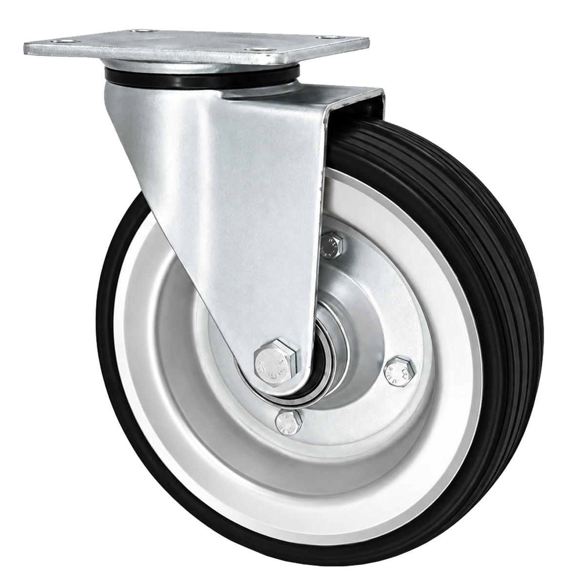 Metall-Gummiräder mit Befestigungsplatte Lenkrolle Ø225 mm mit Platte Code: 82L