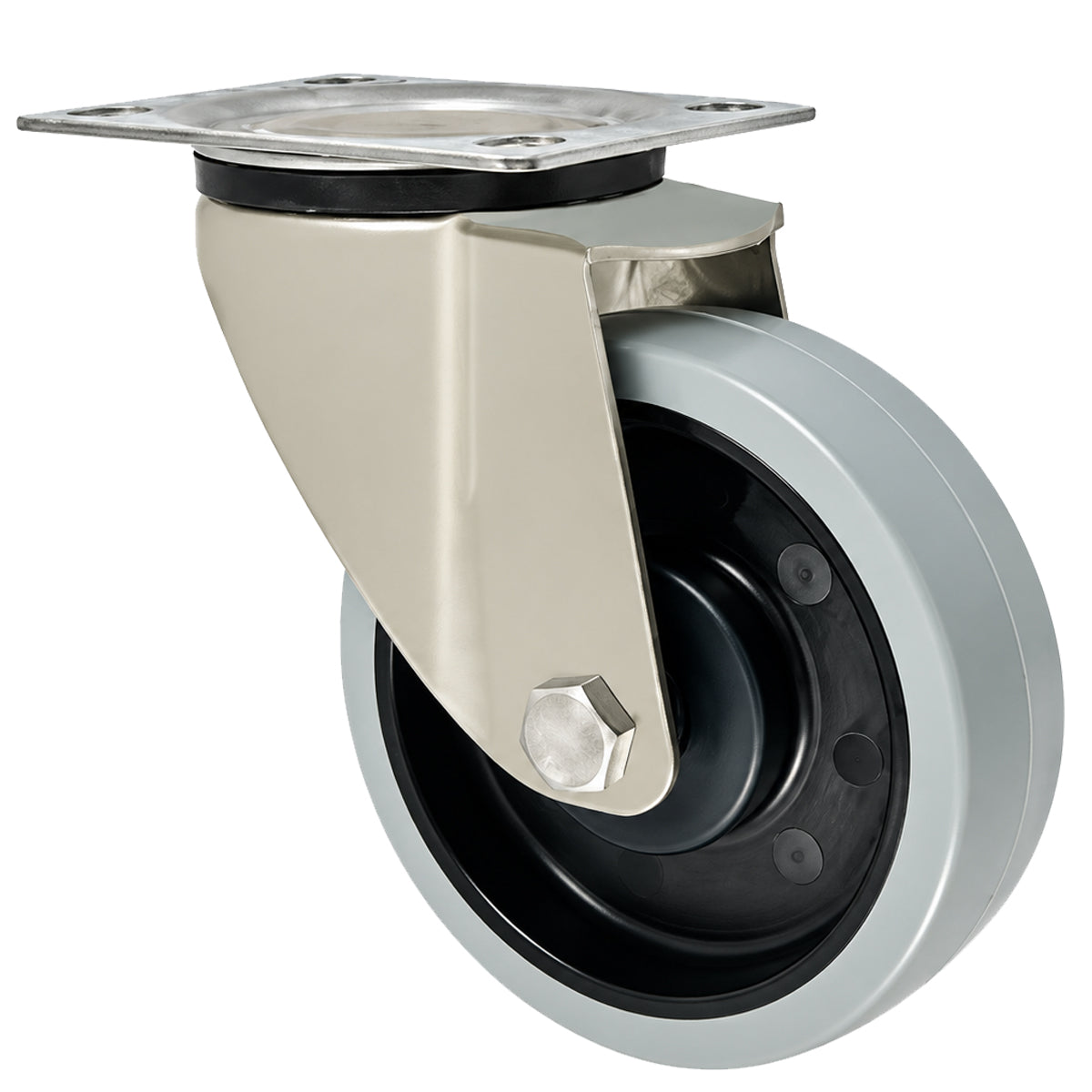Polypropylen-Polyurethan-Rad  mit schwenkbarem Gehäuse für Transportwagen und Industrieanwendungen Ø125 mm Code: 22MPPUŁ