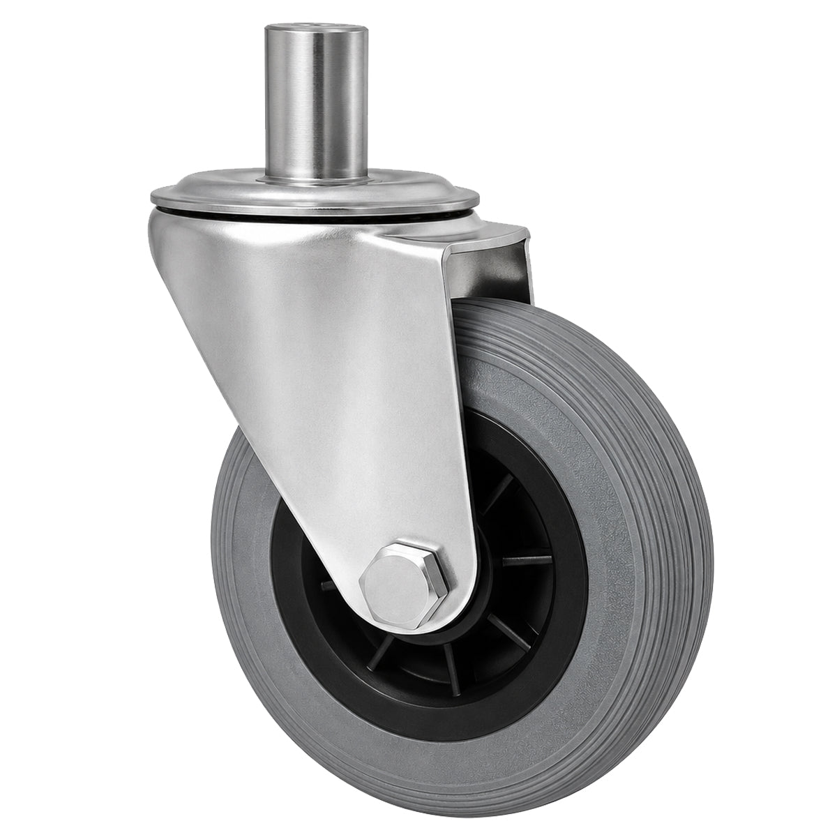 Kunststoff-Gummiräder mit Befestigungsstift Lenkrollen Ø125 mm Code: 24MTS*24
