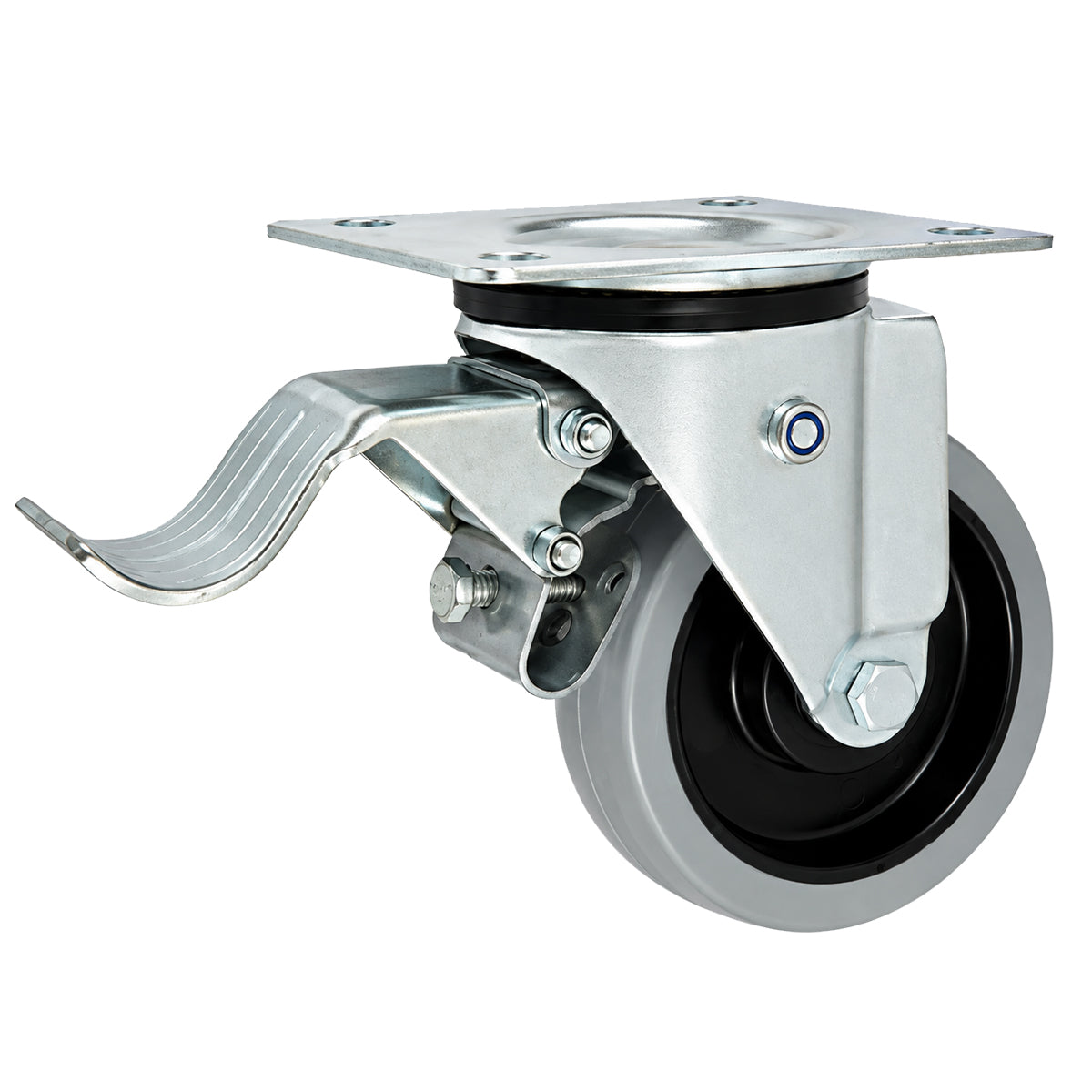 Polypropylen-Polyurethan-Rad mit schwenkbarem Gehäuse und Bremse für Transportwagen und Industrieanwendungen Ø125 mm Code: 25PPUŁH