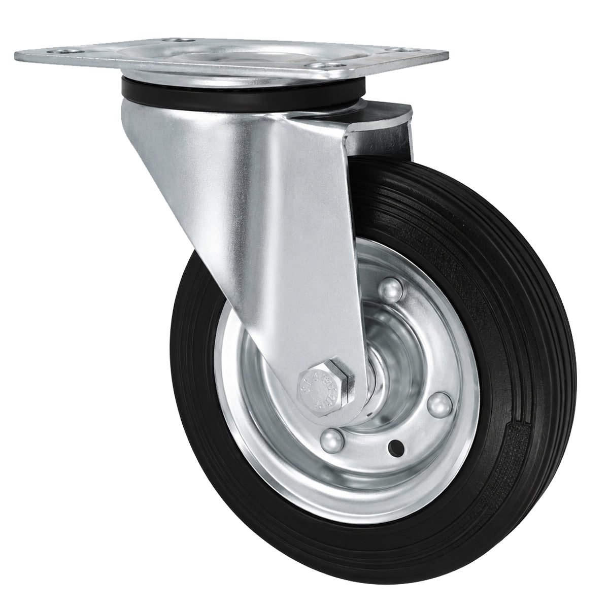 Metall-Gummiräder mit Befestigungsplatte Lenkrolle Ø160 mm mit Platte Code: 42W
