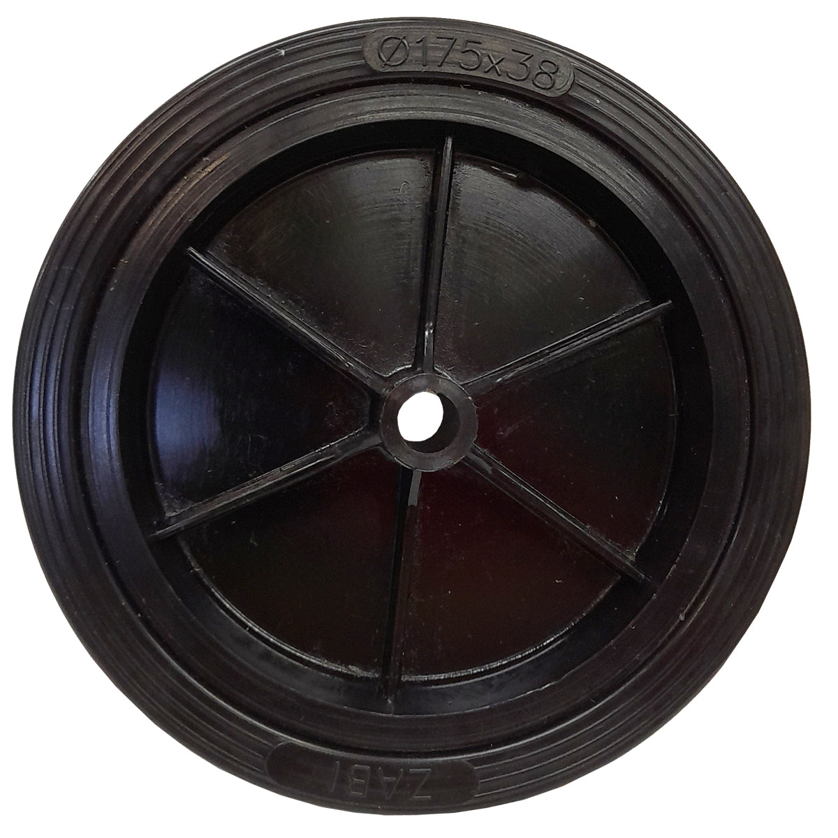 Rasenmäherrad 175 mm – Universal Ersatzrad aus Vollgummi + Montage-Set, Code: K175*M10