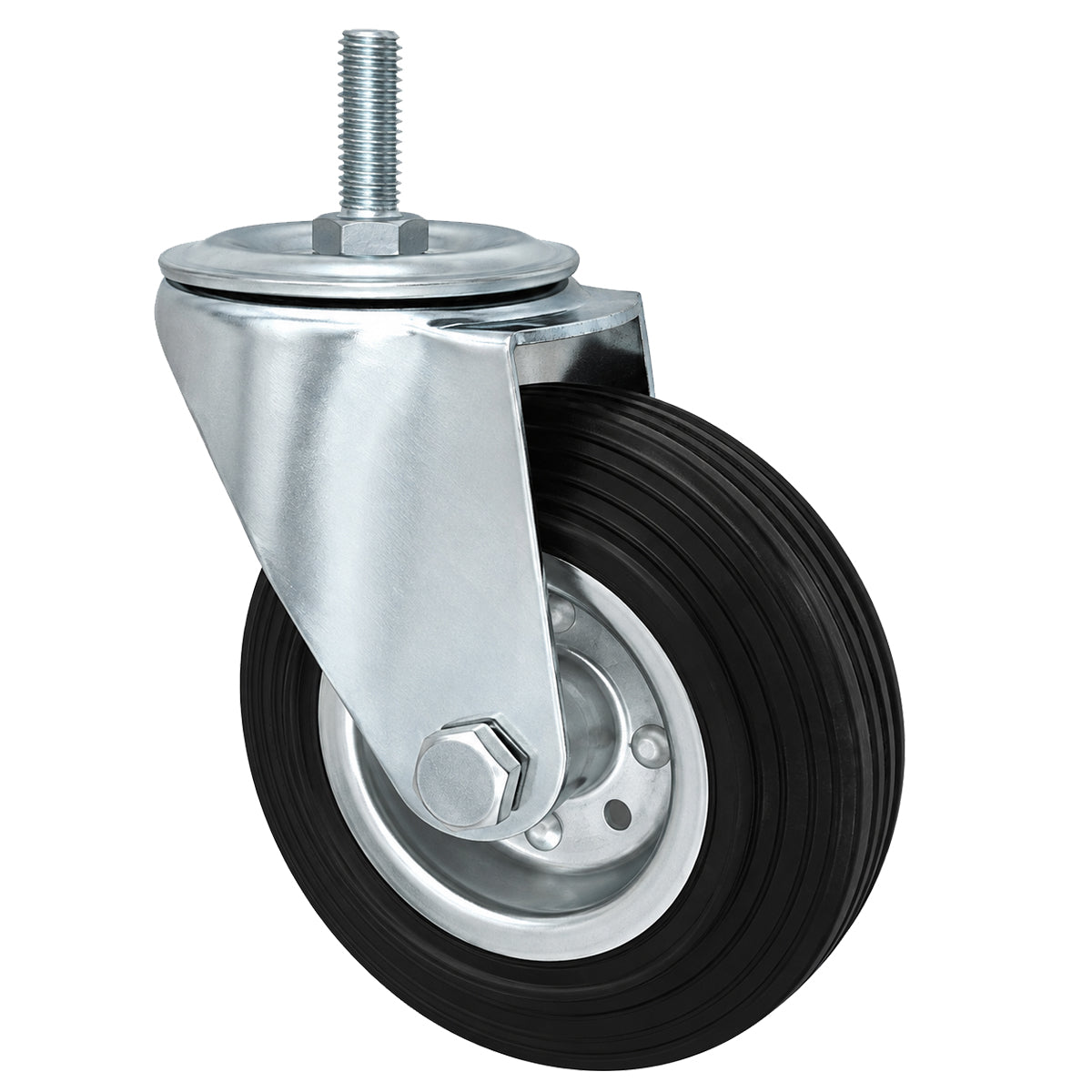 Metall-Gummiräder mit Befestigungsstift Lenkrollen Lenkrollen Ø125 mm Code: 24M*M10