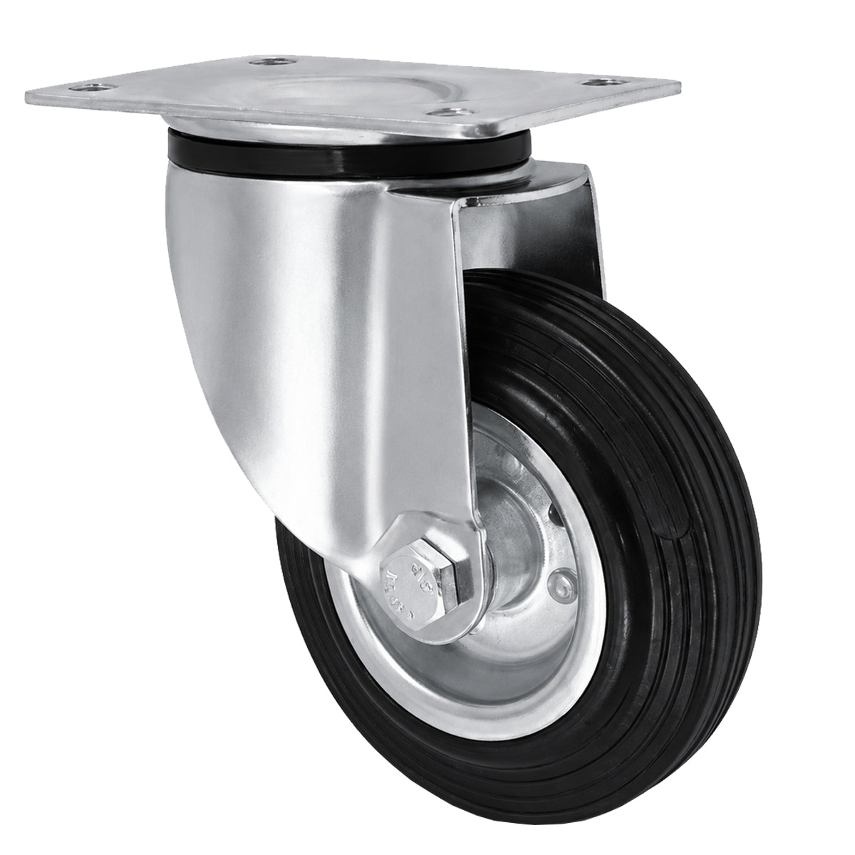 Metall-Gummiräder mit Befestigungsplatte Lenkrolle Ø125 mm mit Platte Code: 22