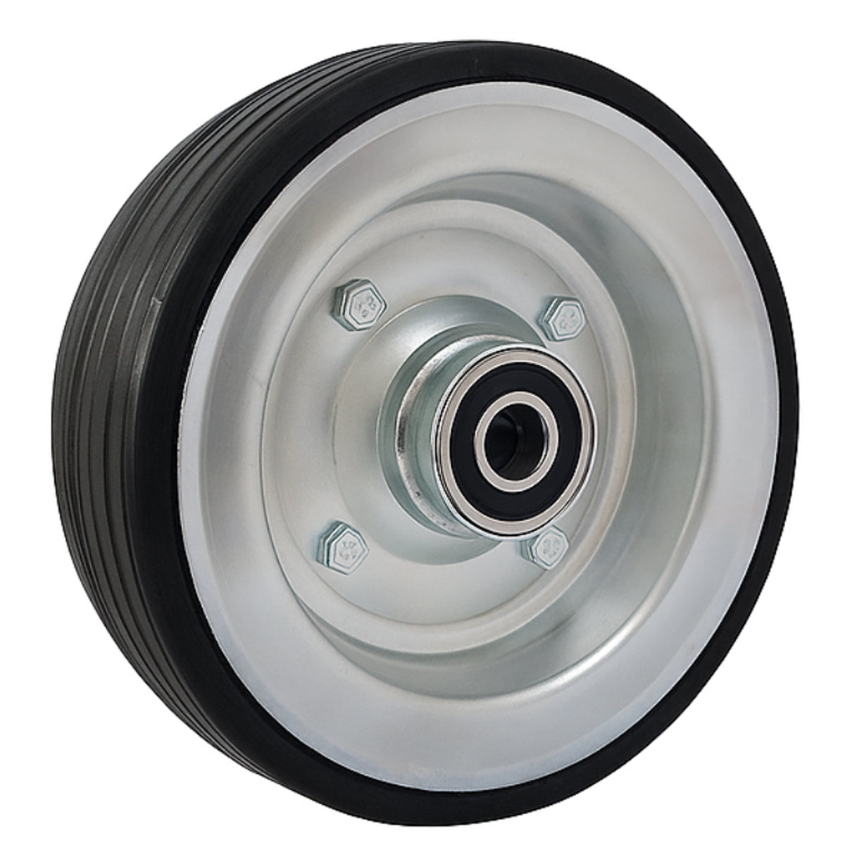 Ersatzrad Ø225 mm – Vollgummi Industrierad mit Kugellager für Transportwagen, Code: 80LL/25