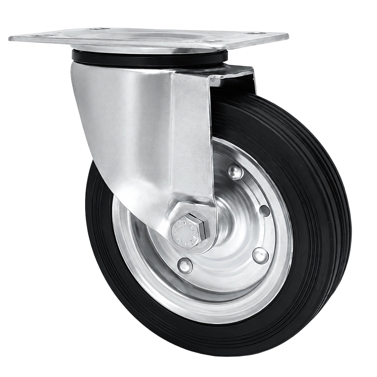 Metall-Gummiräder mit Befestigungsplatte Lenkrolle Ø150 mm mit Platte Code: 72