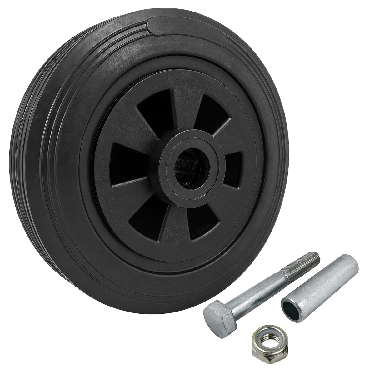Kunststoff-Gummirrad Ø 160 mm Industrie Gummirad mit Montagesatz Code: 41T