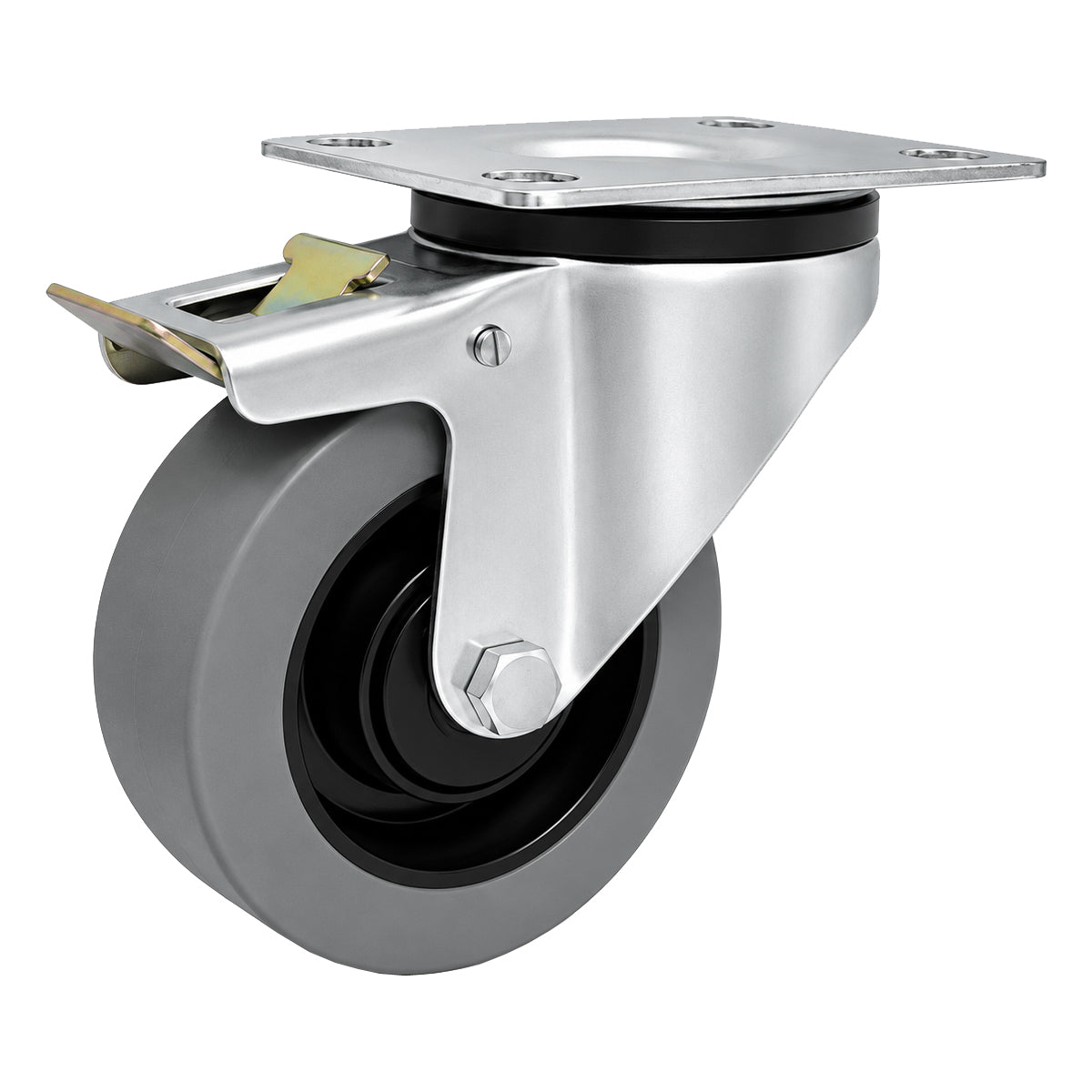 Polypropylen-Polyurethan-Rad mit schwenkbarem Gehäuse und Bremse für Transportwagen und Industrieanwendungen Ø100 mm Code: 15PPUH