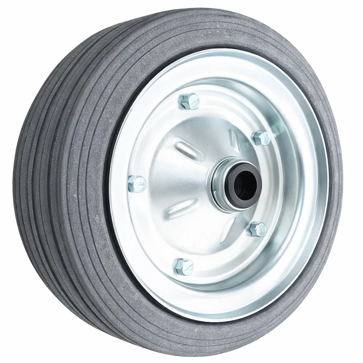 Ersatzrad Ø250 mm – Graues, nicht abfärbendes Vollgummi Industrierad für Transportwagen, Code: 90S/25