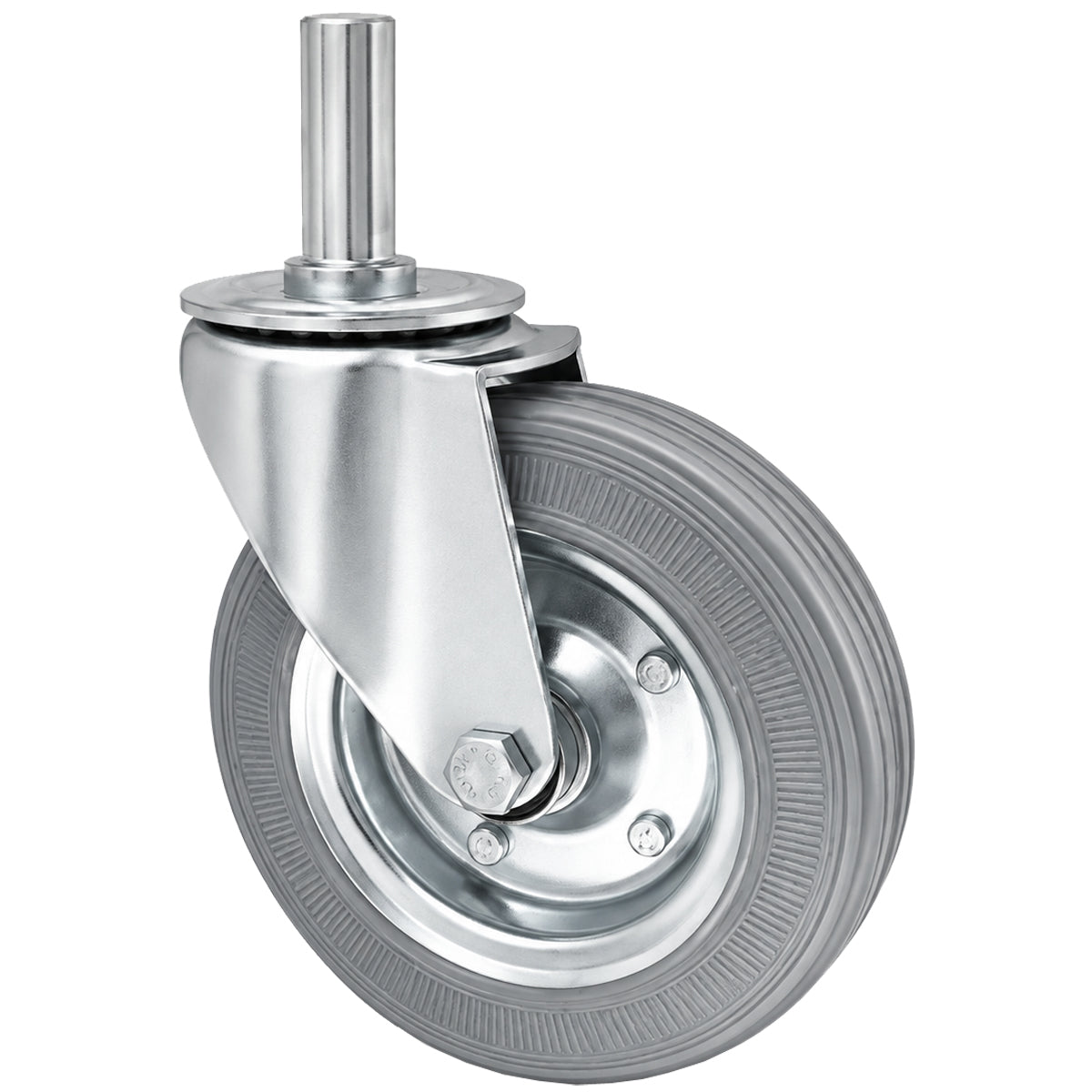 Metall-Gummiräder mit Befestigungsstift Lenkrollen  Ø180 mm Code: 54NS*28