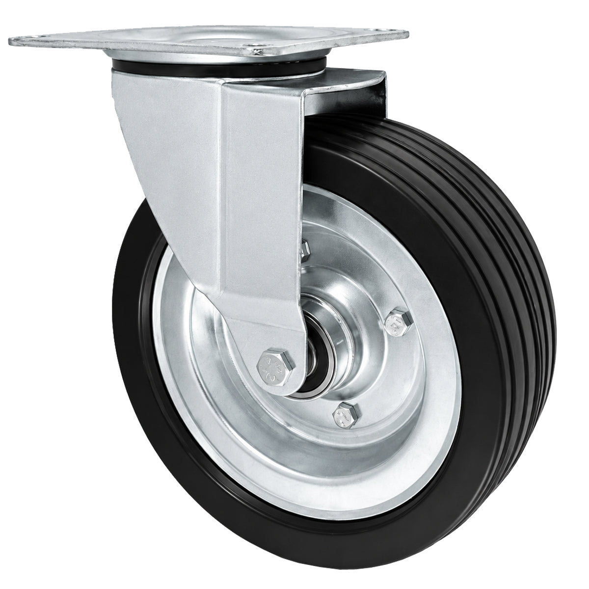 Metall-Gummiräder mit Befestigungsplatte Lenkrolle Ø250 mm mit Platte Code: 92MNNL