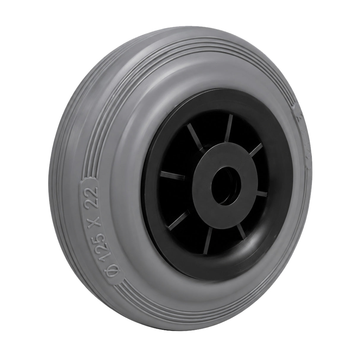 Vollgummi Rad Ø 125 mm mit Polypropylen-Felge Industrie Gummirad Code: 20TS