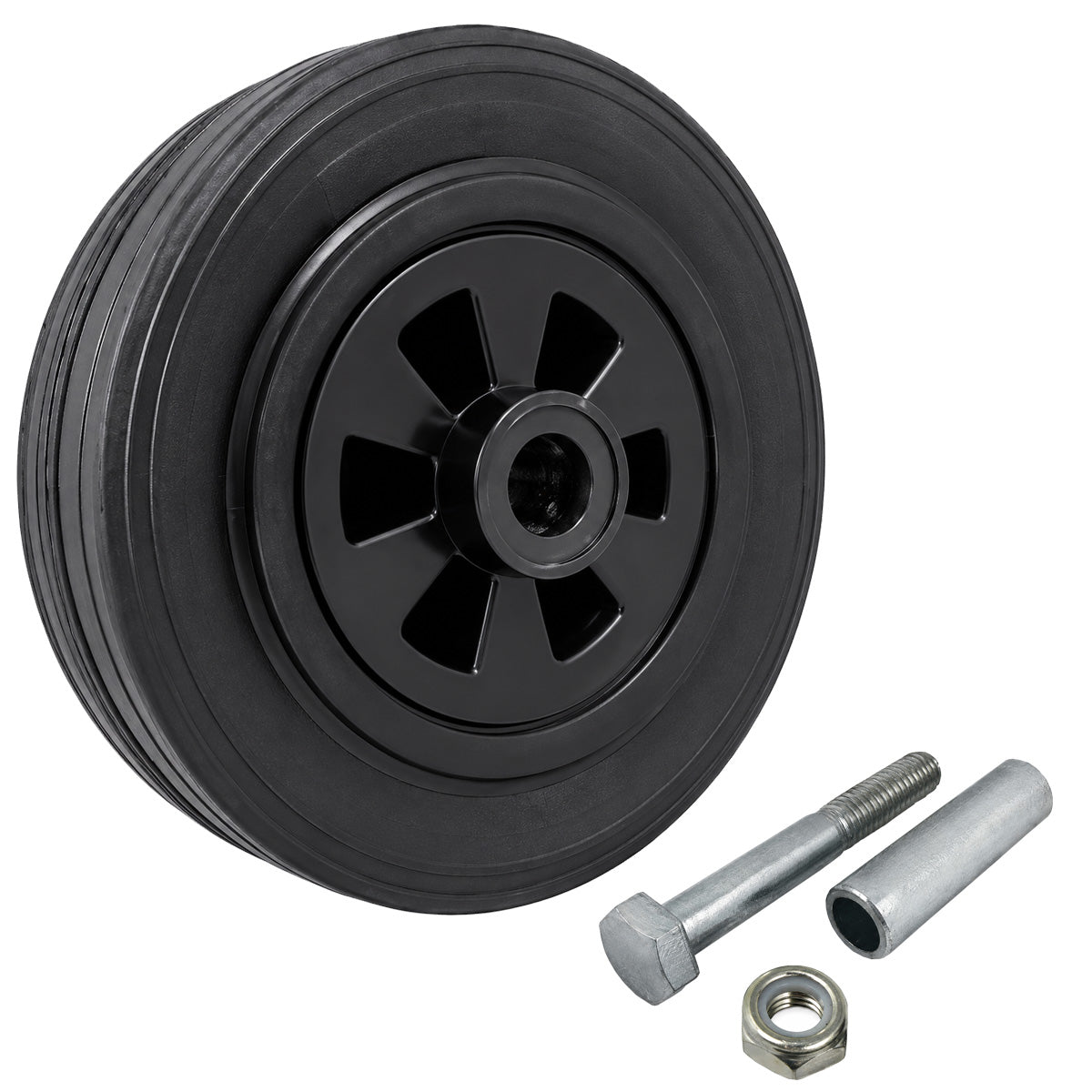 Kunststoff-Gummirrad Ø 180 mm Industrie Gummirad mit Montagesatz Code: 51T