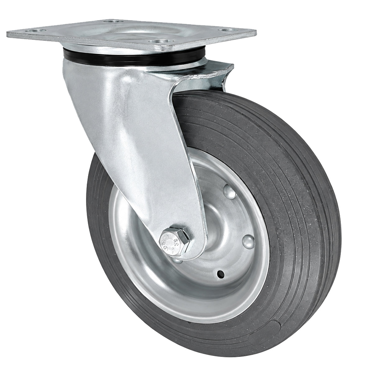 Metall-Gummiräder mit Befestigungsplatte Lenkrolle Ø200 mm mit Platte Code: 62SW
