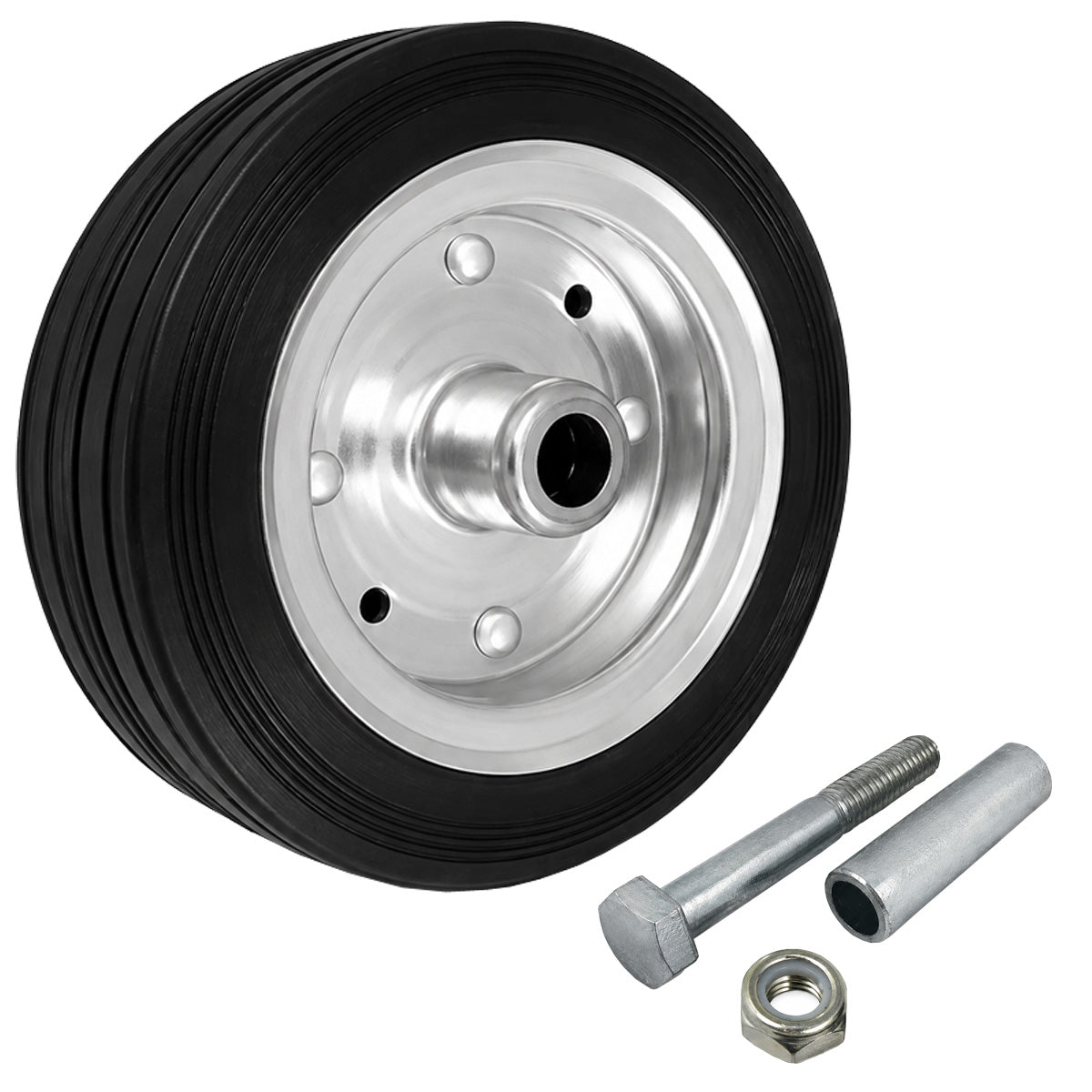 Metall-Gummiräder 150 mm mit Montage-Set – robuste Räder für Transport & Industrie Code: 71
