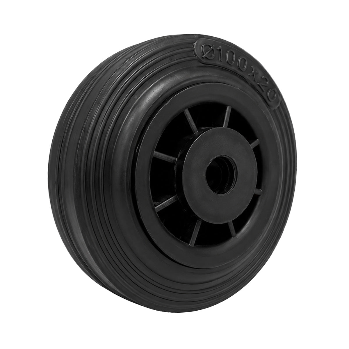 Vollgummi Rad Ø 100 mm mit Polypropylen-Felge Industrie Gummirad Code: 19T
