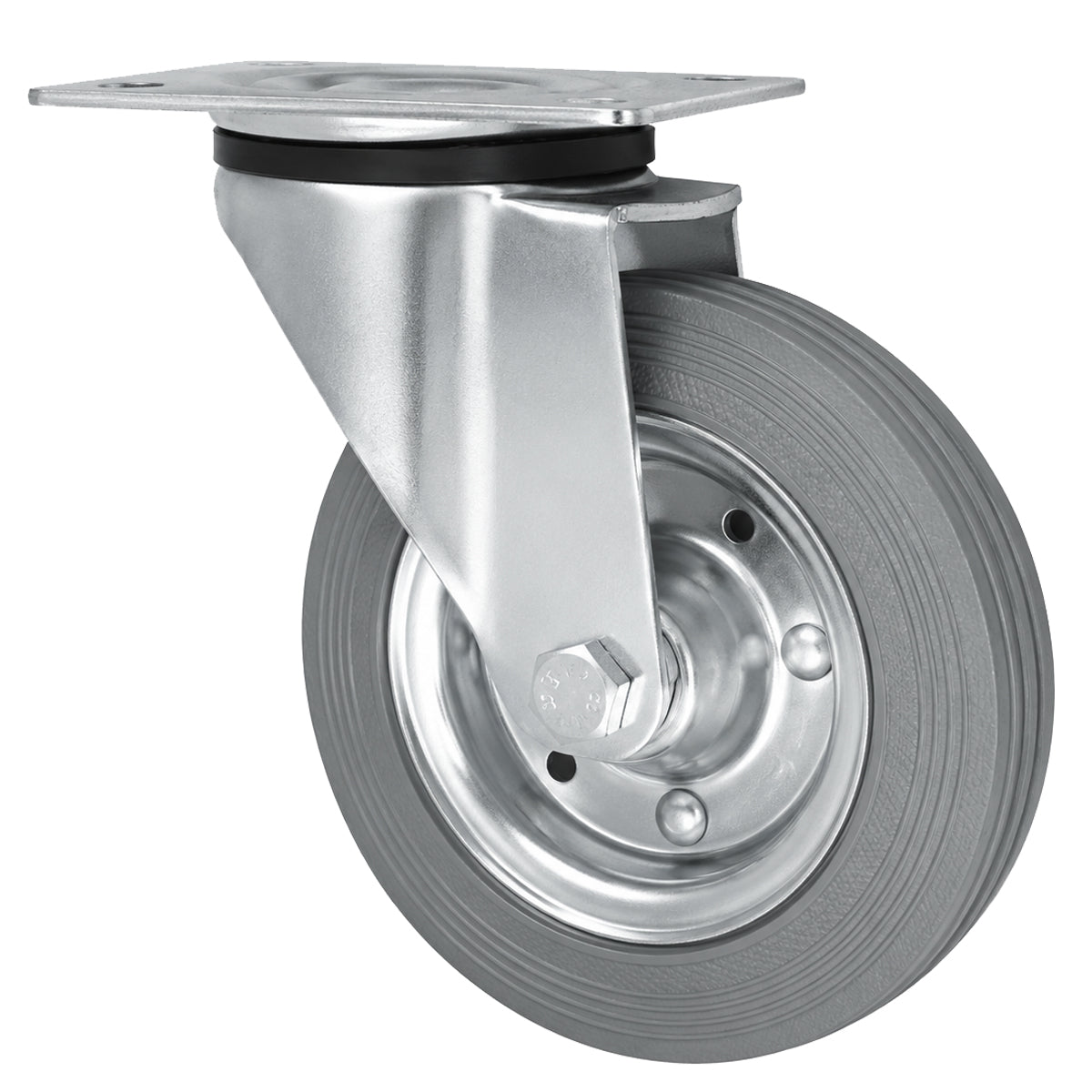 Metall-Gummiräder mit Befestigungsplatte Lenkrolle Ø160 mm mit Platte Code: 42SW