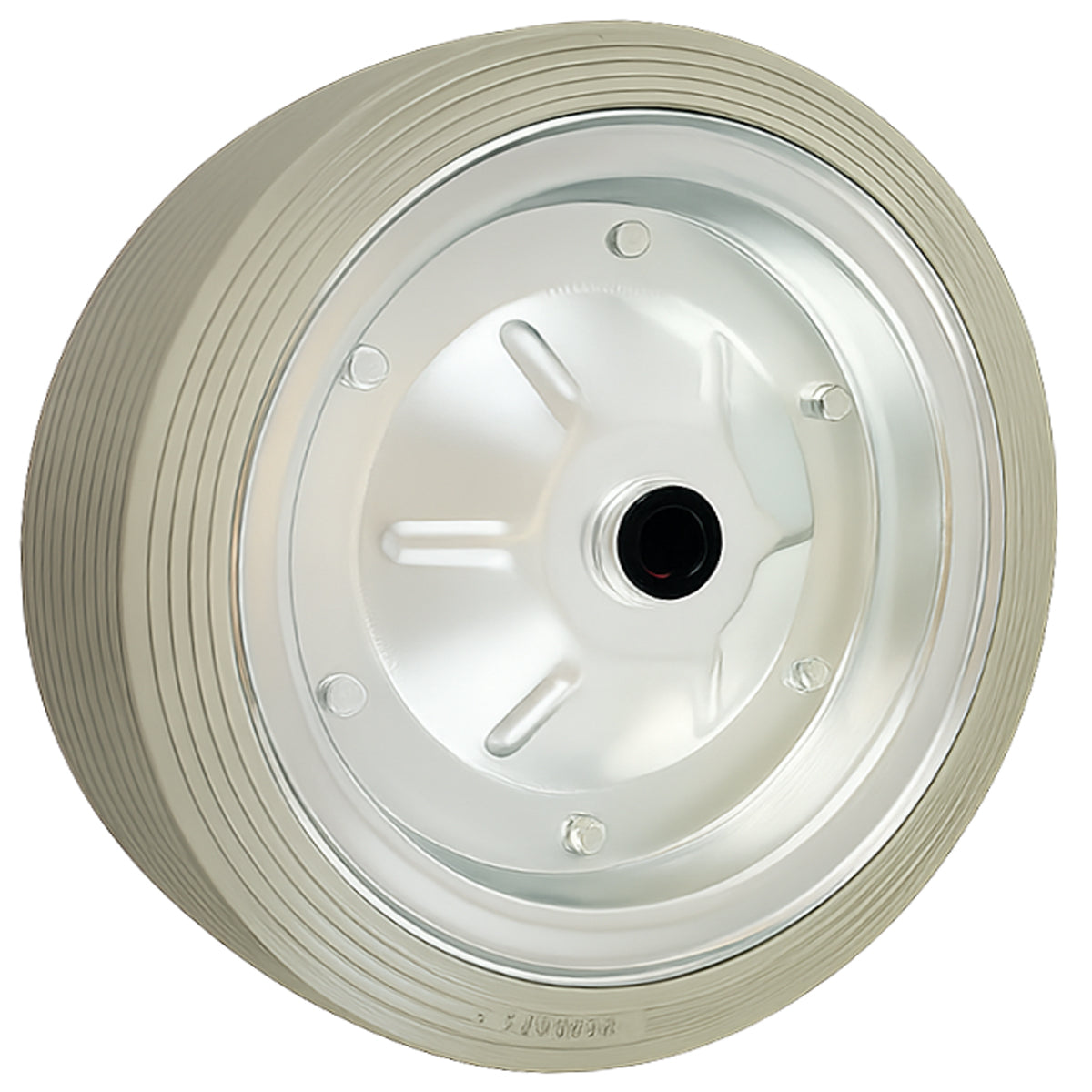 Ersatzrad Ø350 mm – Graues, nicht abfärbendes Vollgummi Industrierad für Transportwagen, Code: 350S/25