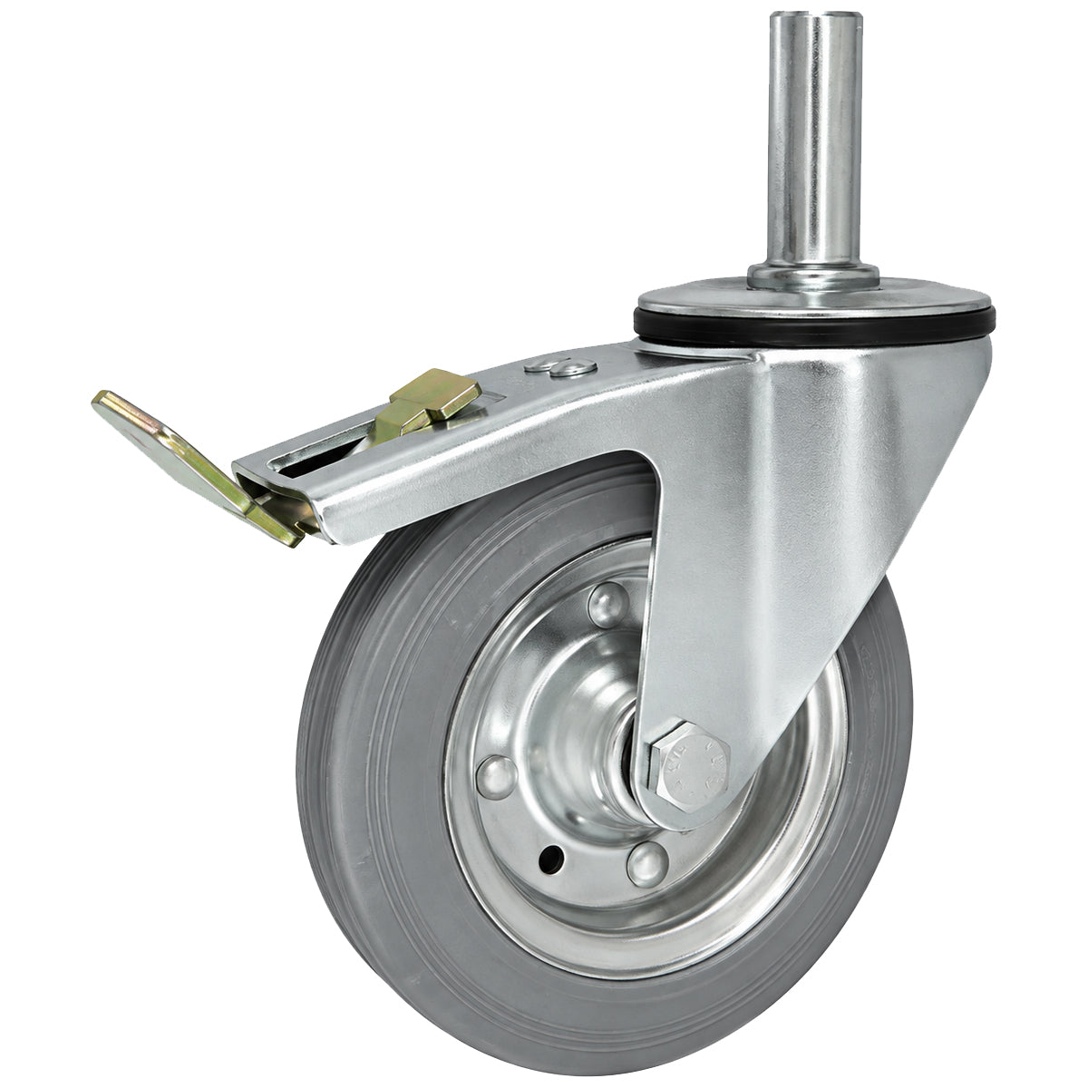 Metall-Gummiräder mit Befestigungsstift und Bremse Lenkrollen  Ø160 mm Code: 46SH*25