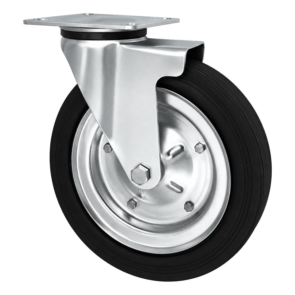 Metall-Gummiräder mit Befestigungsplatte Lenkrolle Ø250 mm mit Platte Code: 92