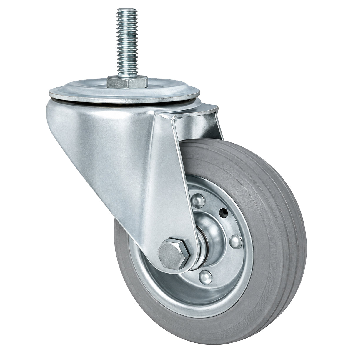 Metall-Gummiräder mit Befestigungsstift Lenkrollen Lenkrollen Ø100 mm Code: 14S*M10