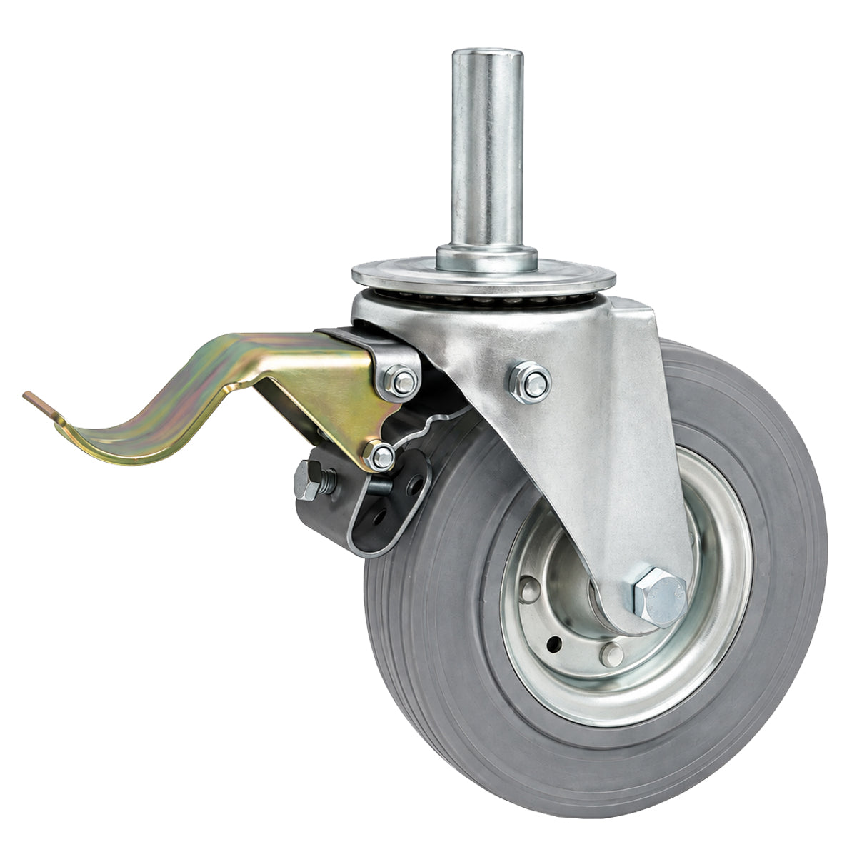 Metall-Gummiräder mit Befestigungsstift und Bremse Lenkrollen  Ø180 mm Code: 56SH*28