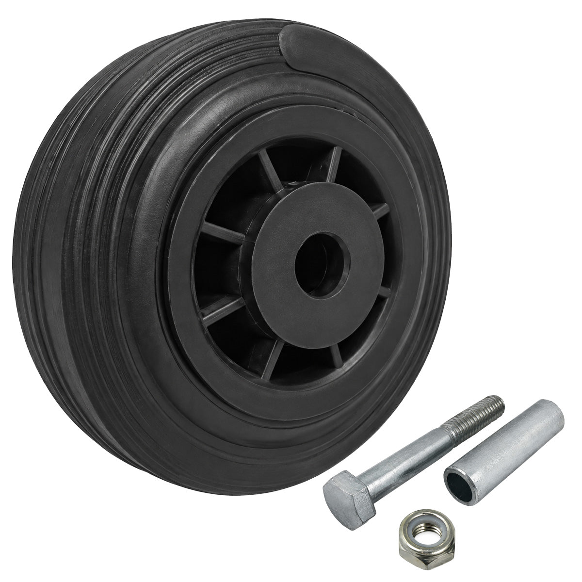 Kunststoff-Gummirrad Ø 100 mm Industrie Gummirad mit Montagesatz Code: 11T