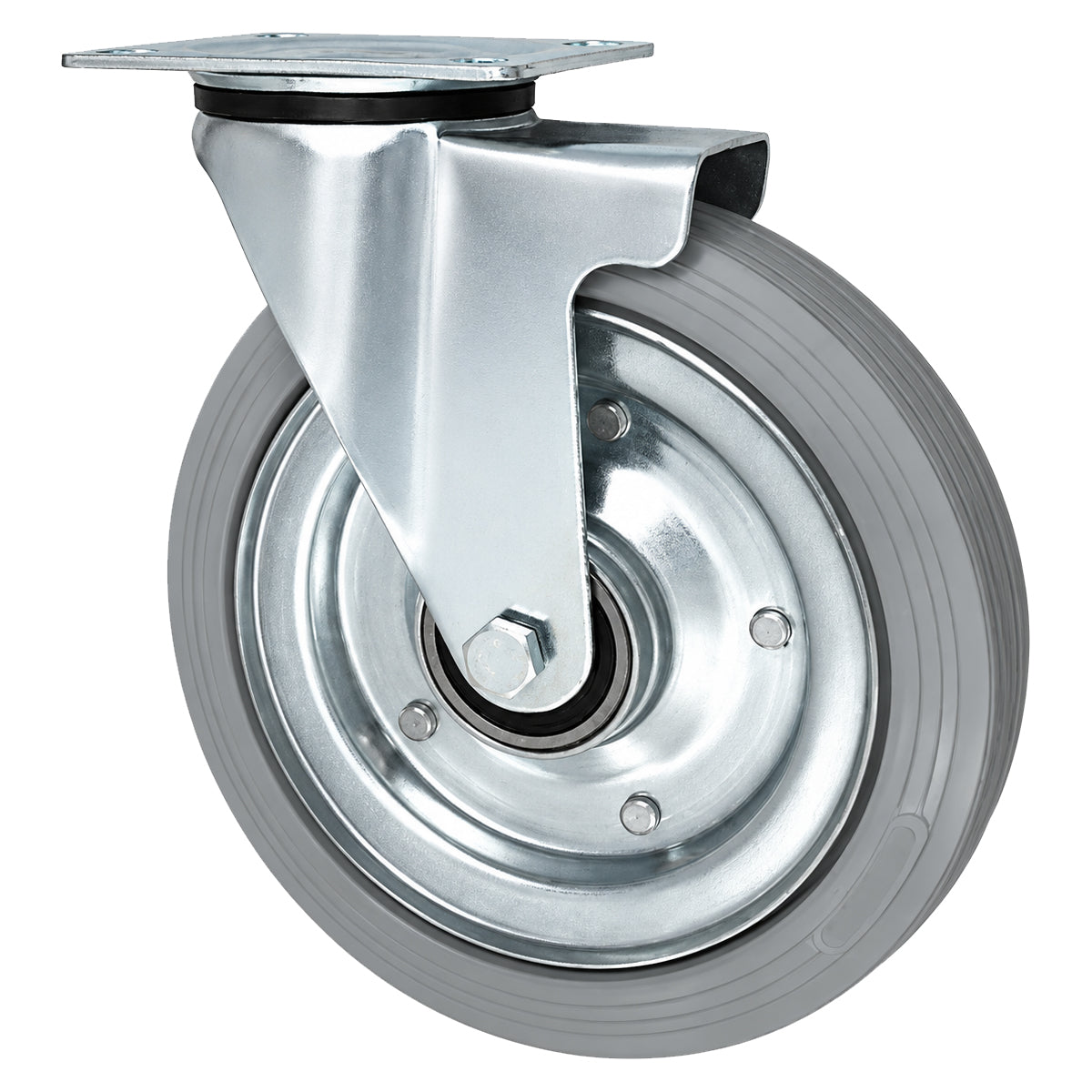 Metall-Gummiräder mit Befestigungsplatte Lenkrolle Ø250 mm mit Platte Code: 92LS